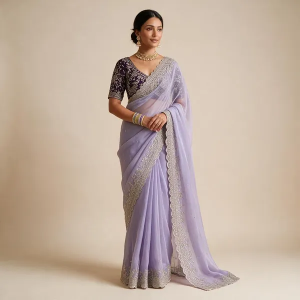 Lavender_Satin_Sequins_Embroidery_Jaal_Party_Wear_Saree_For_Women