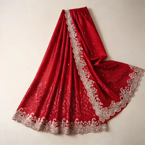 Crimson_Red_Satin_Sequins_Embroidery_Jaal_Festive_Saree_For_Women
