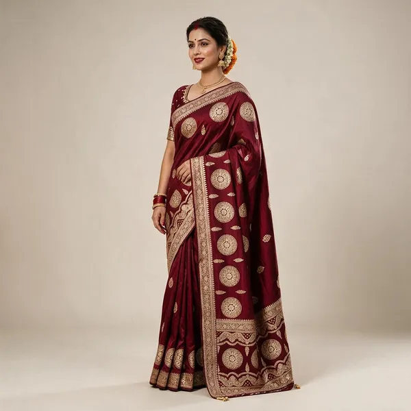 Deep_Wine_Dola_Viscose_Meenakari_Gota_Patti_Saree_For_Women