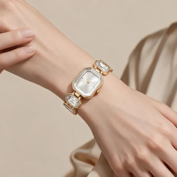 Gold_Tone_Crystal_Bracelet_Watch_For_Women