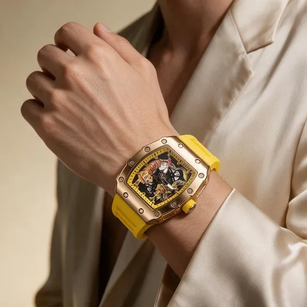 Yellow_Silicone_Analog_Watch_For_Men