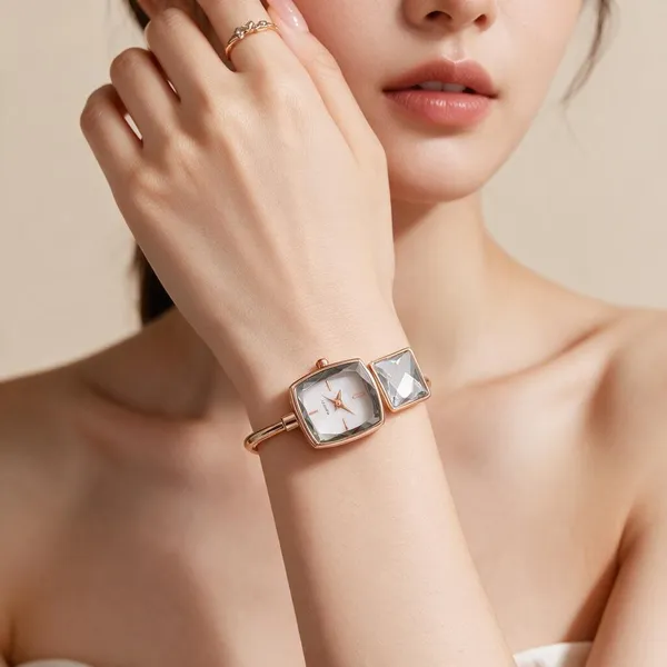 Rose_Gold_Square_Dial_Bangle_Watch_For_Women