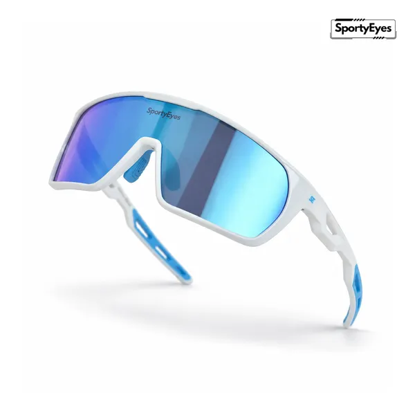SportyEyes_Wraptor_Matte_White/Blue_Sports_Sunglasses