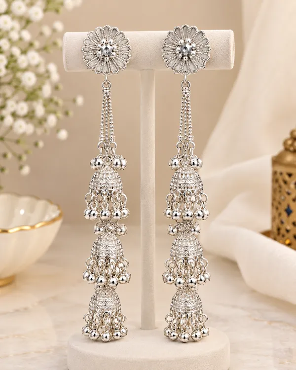 Silver_Alloy_Floral_Three_Tier_Jhumka_Earrings_For_Women