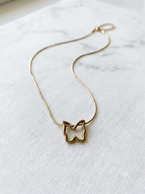 Gold_Stainless_Steel_Butterfly_Pendant_Necklace_For_Women