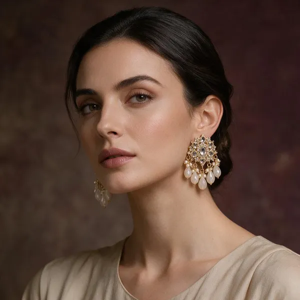 Gold_Alloy_Stone-Embellished_Chandelier_Earrings_For_Women