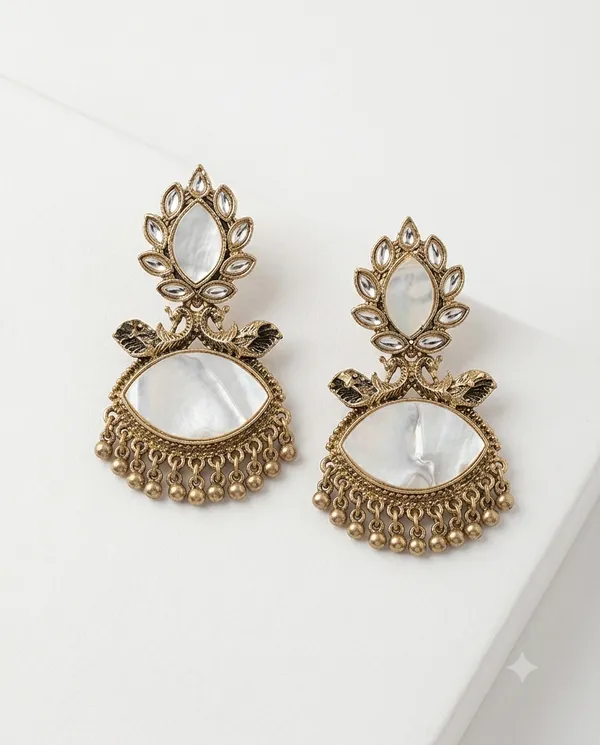 Gold_Alloy_Leaf_Mirror_Dangle_Earrings_For_Women
