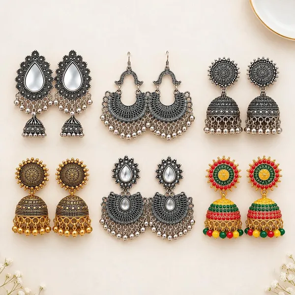 Silver_Multicolor_Alloy_Oxidised_Ethnic_Earrings_Combo_For_Women_Pack_Of_6