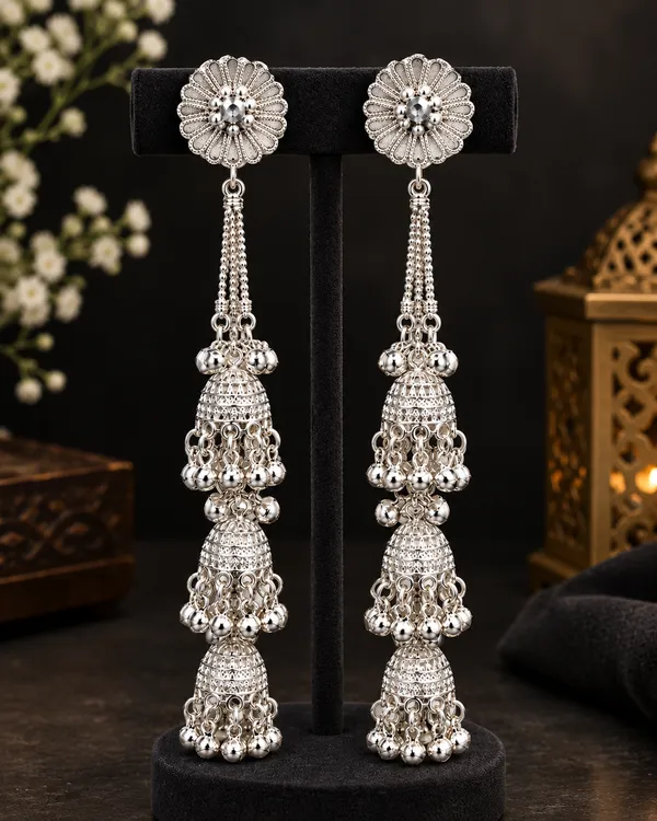 Silver_Alloy_Floral_Three_Tier_Jhumka_Earrings_For_Women