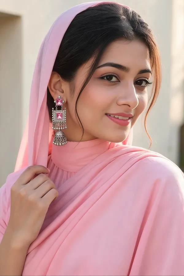 Silver_Pink_Alloy_Stone_Jhumka_Earrings_For_Women