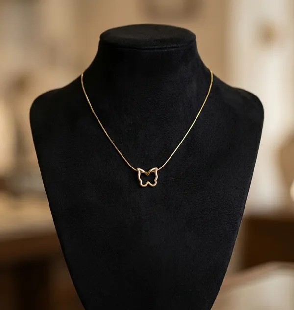 Gold_Stainless_Steel_Butterfly_Pendant_Necklace_For_Women