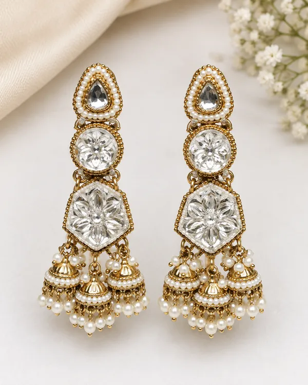 Gold_White_Alloy_Pearl_Embellished_Jhumka_Earrings_For_Women