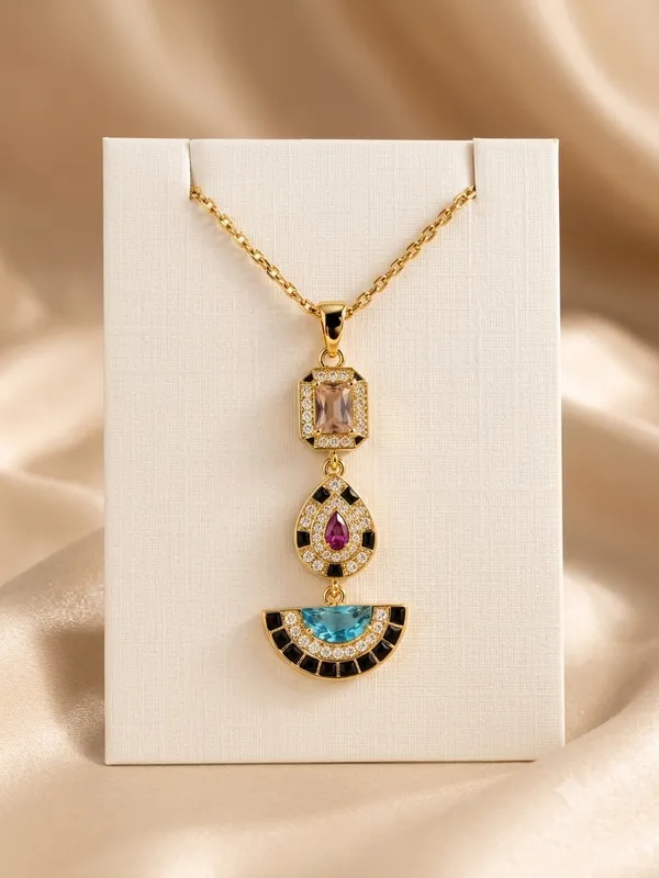 Gold_Multicolor_Stainless_Steel_Geometric_Pendant_Necklace_For_Women