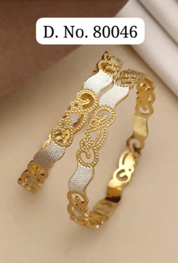 Gold_Alloy_Traditional_Raised_Texture_Bangle_Set_For_Women