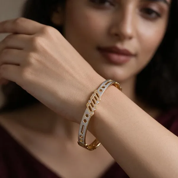 Gold_Alloy_Geometric_Cutout_Two-Tone_Bangle_Set_For_Women