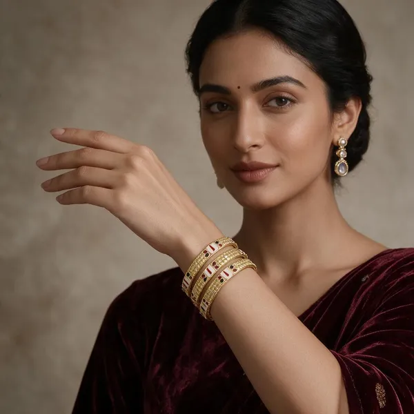 Gold_Alloy_Meenakari_Floral_Bangle_Set_For_Women
