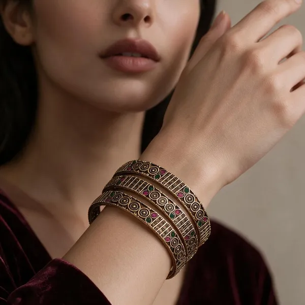 Gold_Alloy_Antique_Embellished_Traditional_Bangle_Set_For_Women