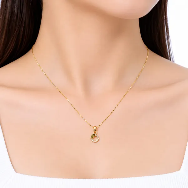 Gold_Alloy_Circular_Textured_Pendant_Necklace_For_Women