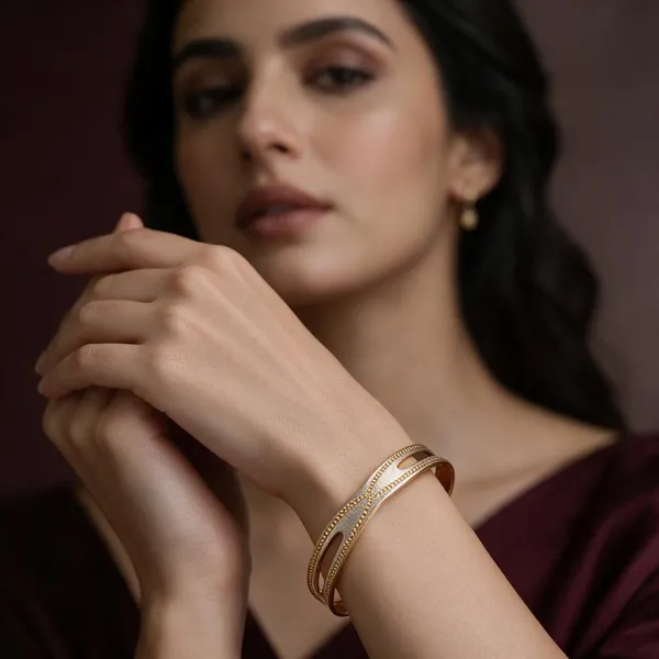 Gold_Alloy_Beaded_Cutout_Open_Cuff_Bangle_Set_For_Women