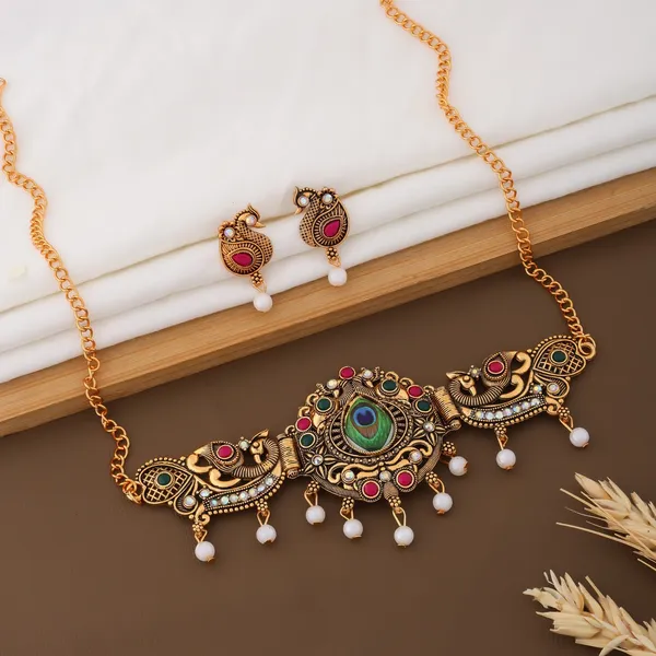 Gold_Alloy_Peacock_Stone_Traditional_Necklace_And_Earrings_Set_For_Women