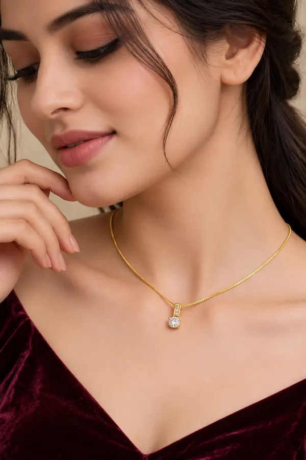 Gold_Alloy_Sparkling_Drop_Pendant_Necklace_For_Women