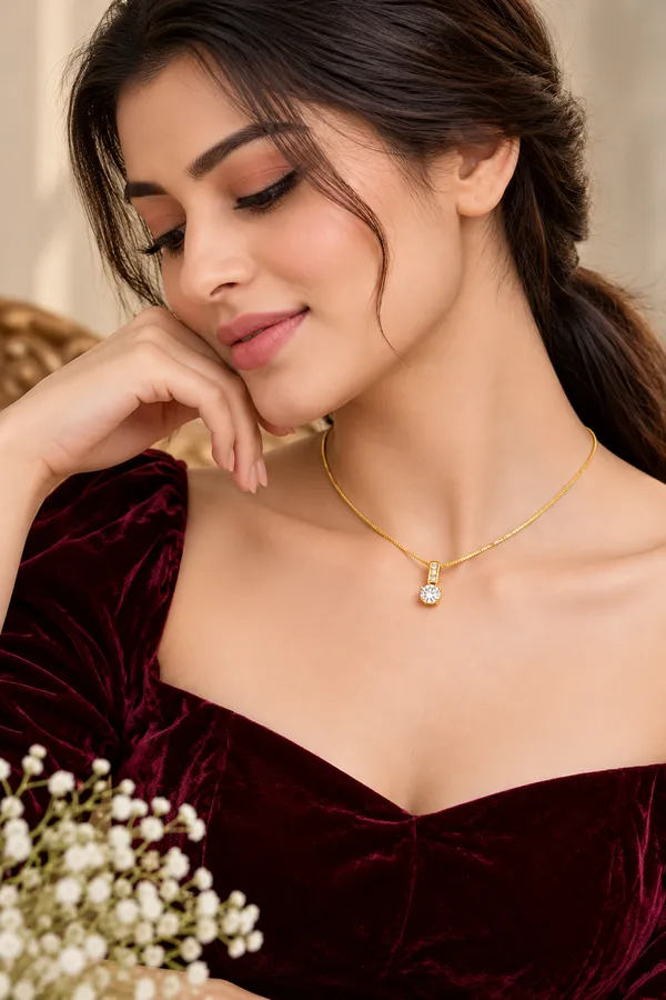 Gold_Alloy_Sparkling_Drop_Pendant_Necklace_For_Women