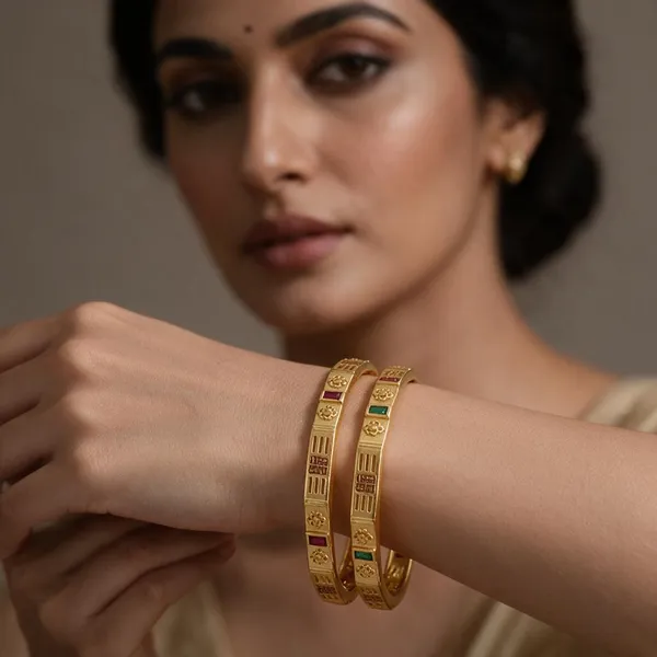Gold_Alloy_Engraved_Multicolor_Accent_Bangle_Set_For_Women