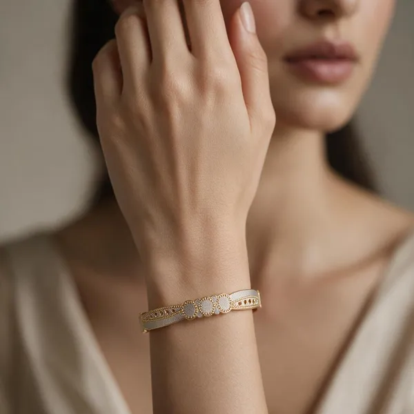 Gold_Alloy_Circular_Motif_Silver_Accent_Bangle_Set_For_Women