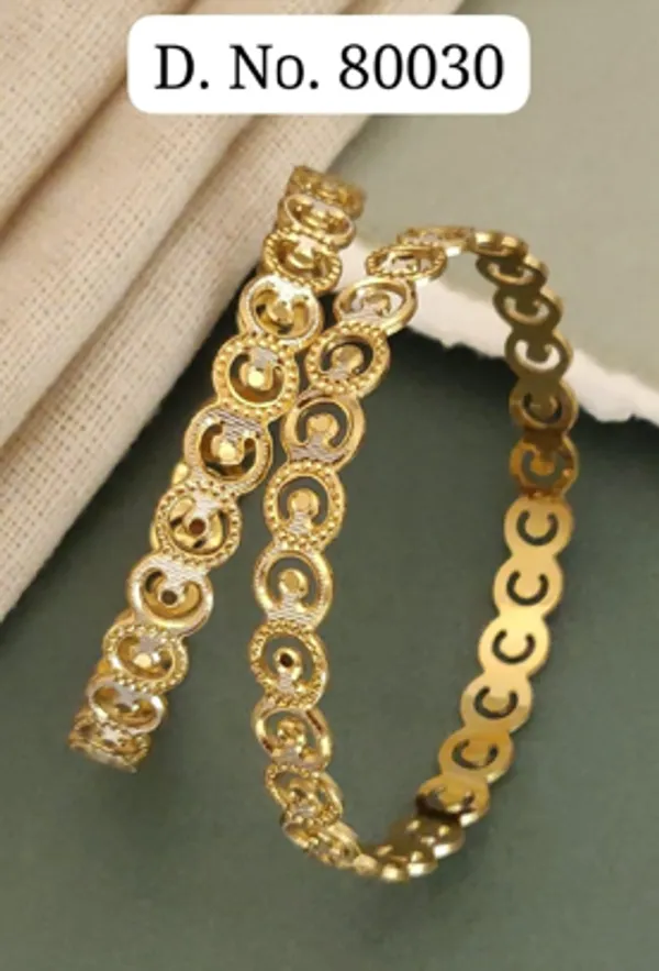 Gold_Alloy_Circular_Spiral_Motif_Open_Bangle_Set_For_Women