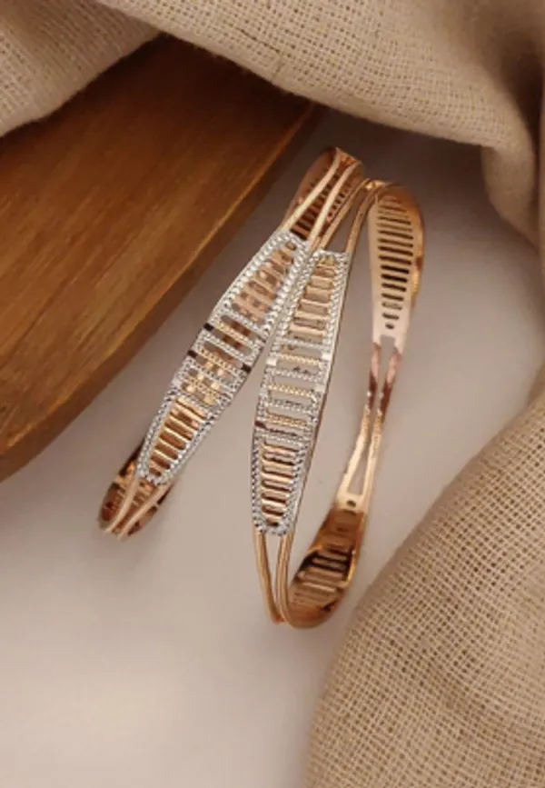 Gold_Alloy_Two-Tone_Openwork_Embellished_Bangle_Set_For_Women