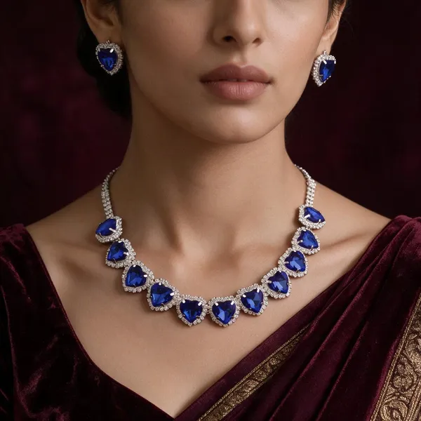 Blue_Silver_Alloy_Heart_Stone_Necklace_Set_For_Women