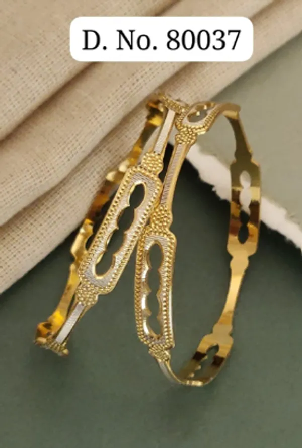 Gold_Alloy_Openwork_Ornate_Slim_Bangle_Set_For_Women