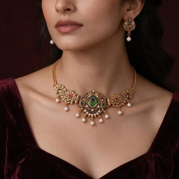 Gold_Alloy_Peacock_Stone_Traditional_Necklace_And_Earrings_Set_For_Women
