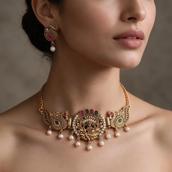 Gold_Alloy_Peacock_Stone_Traditional_Necklace_And_Earrings_Set_For_Women