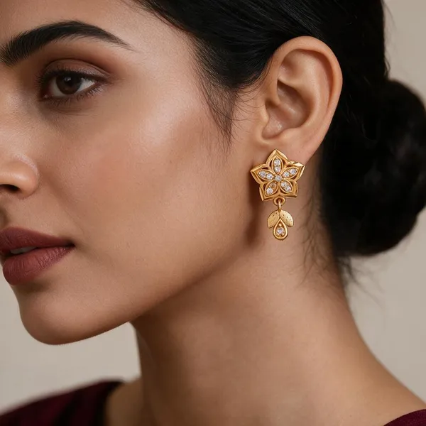 Gold_Alloy_Floral_Petal_Stone_Drop_Earrings_For_Women
