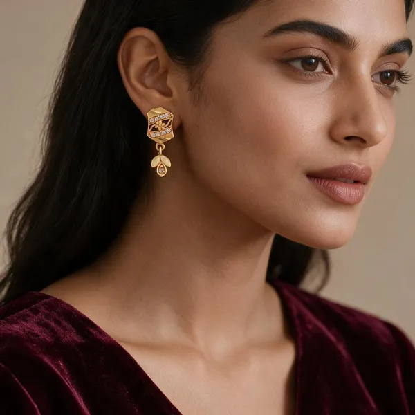 Gold_Alloy_Floral_Stone_Drop_Earrings_For_Women