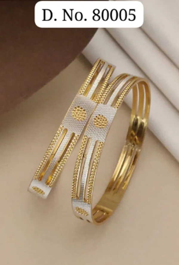 Gold_Dual_Tone_Alloy_Textured_Bangle_Set_For_Women