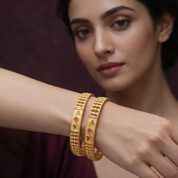 Gold_Alloy_Beaded_Floral_Embellished_Bangle_Set_For_Women
