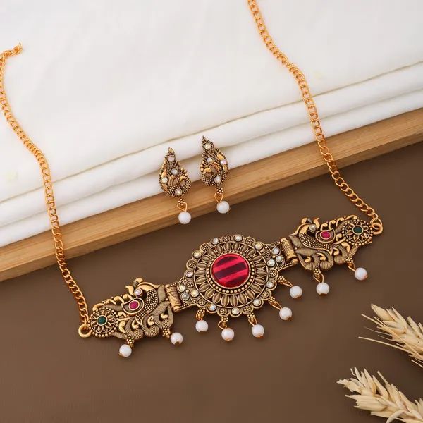 Gold_Alloy_Peacock_Stone_Traditional_Necklace_And_Earrings_Set_For_Women