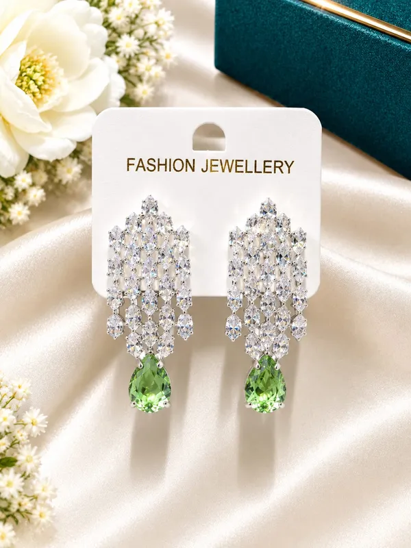 Silver_Green_Alloy_Chandelier_Crystal_Drop_Earrings_For_Women