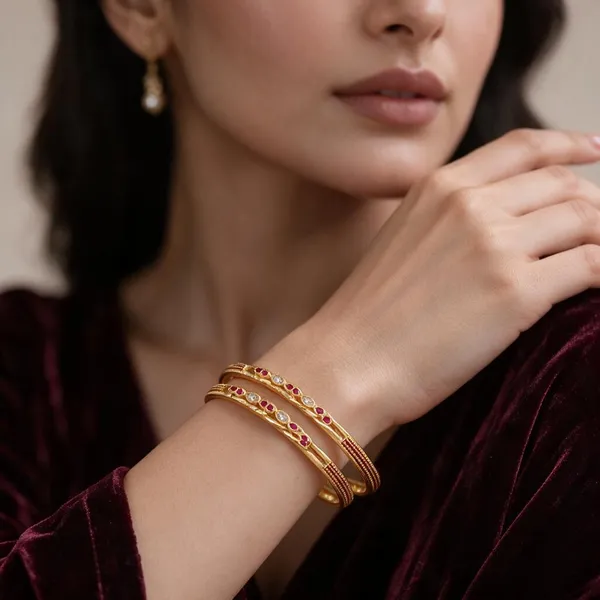 Gold_Alloy_Red_Stone_Embellished_Bangle_Set_For_Women