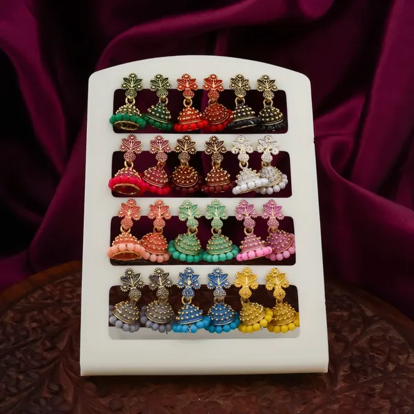 Multicolor_Alloy_Bell_Shaped_Traditional_Jhumka_Earrings_For_Women