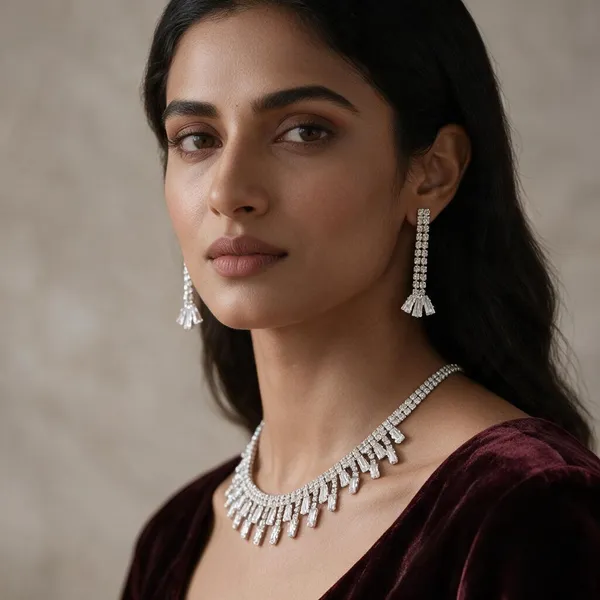 Silver_Alloy_Crystal_Layered_Dangling_Necklace_Set_For_Women