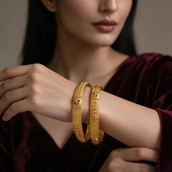 Gold_Alloy_Floral_Red_Stone_Raised_Embellished_Bangle_Set_For_Women