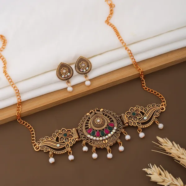 Gold_Alloy_Peacock_Stone_Traditional_Necklace_And_Earrings_Set_For_Women