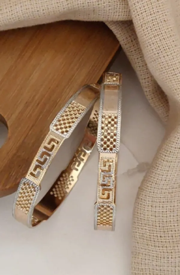 Gold_Alloy_Greek_Key_Geometric_Bangle_Set_For_Women