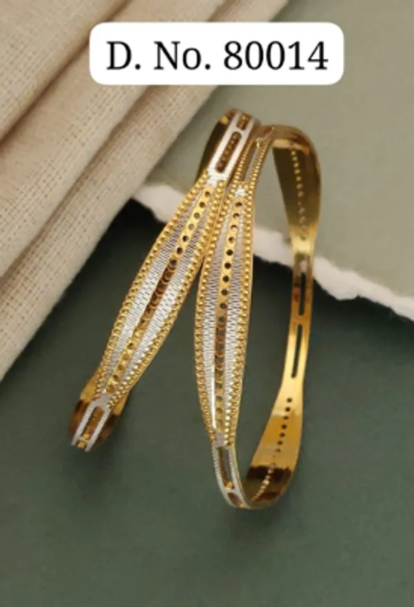 Gold_Alloy_Silver_Accent_Textured_Slim_Bangle_Set_For_Women