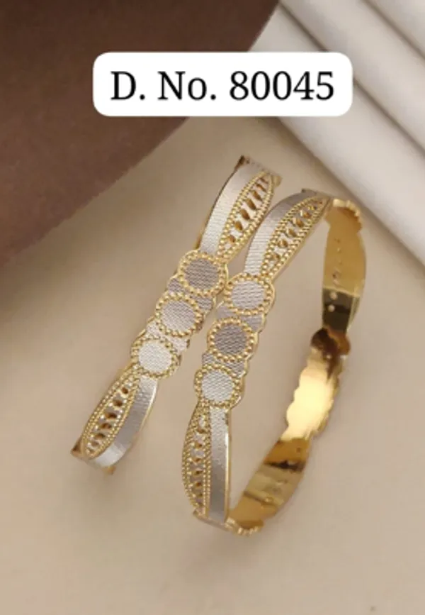 Gold_Alloy_Circular_Motif_Silver_Accent_Bangle_Set_For_Women