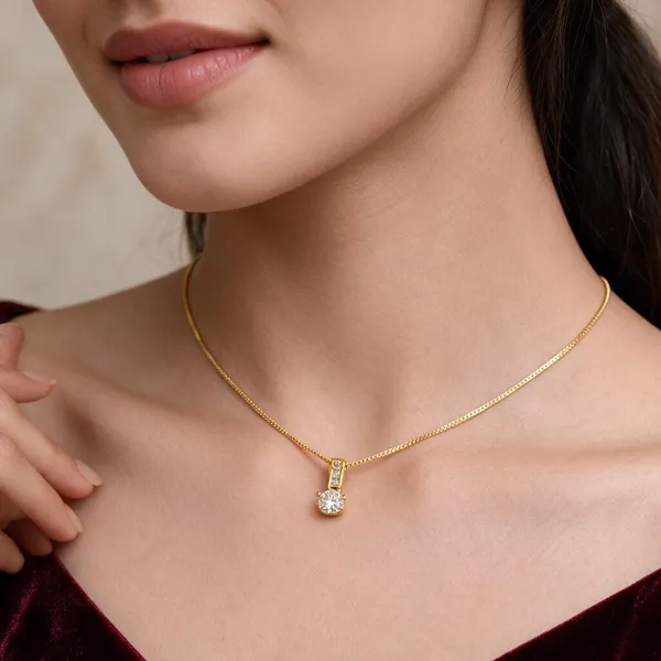 Gold_Alloy_Sparkling_Drop_Pendant_Necklace_For_Women