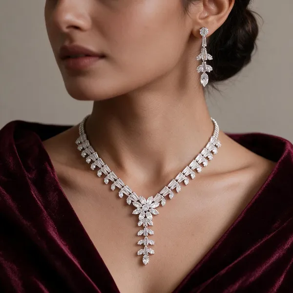 Silver_Alloy_Leaf_Design_Stone_Necklace_Set_For_Women